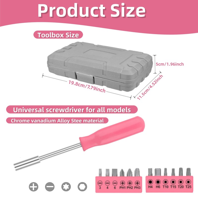 Home Tool Kit 24PCs - Pink Home DIY Repair Tool