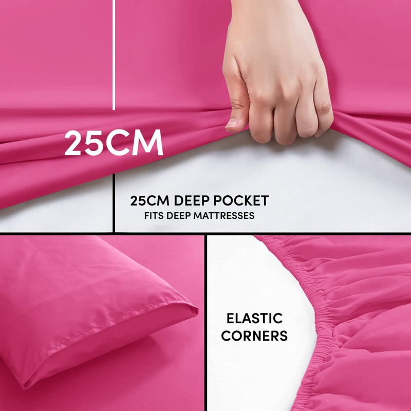 Moonlight Bedding Double Fitted Sheet - 25cm Deep Pockets Ultra