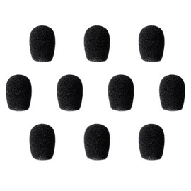 LeTradeJP Mini Microphone Sponge, Pack of 10, Income Microphone Cover, Loudspeaker, Noise Proof, Black (1.2 x 0.9 inches (30 x 22 mm), Inner Diameter 0.3 inch (8 mm)