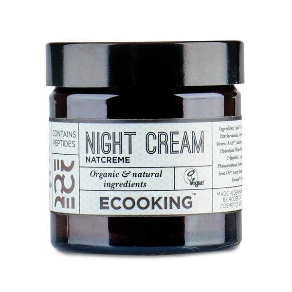 Ecooking Night Cream 50 ml with Collagen for the Face - Anti-Ageing Face Cream with Natural Ingredients - Reduces Fine Lines and Wrinkles - Rejuvenating Collagen Cream for Smoothness