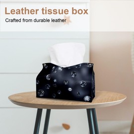 2 Pack Tissue Box Cover Holder, Shells on Beach Rectangle Leather Tissue Case, Decorative Organizer for Tabletop, Bathroom, Car, Office