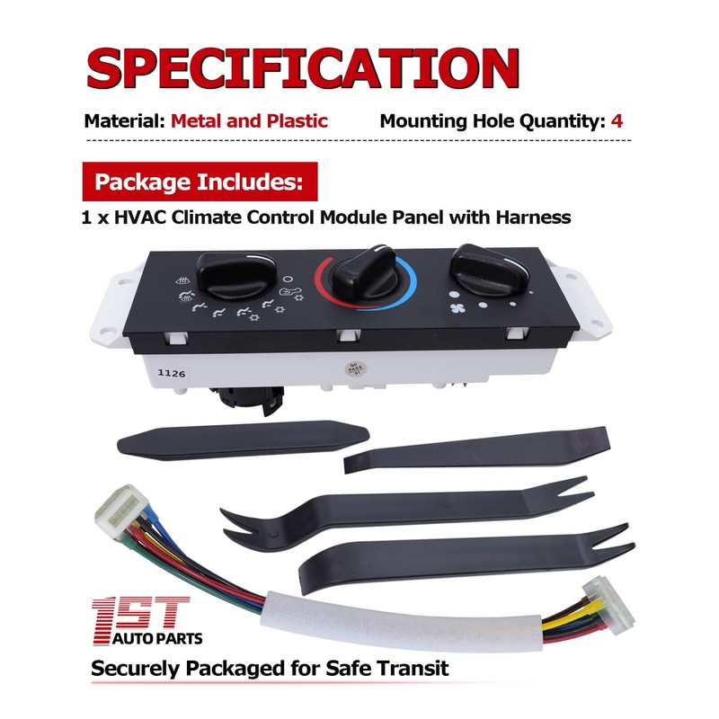 1ST 55037473AB HVAC Climate Control Module Panel with Harness, A/C