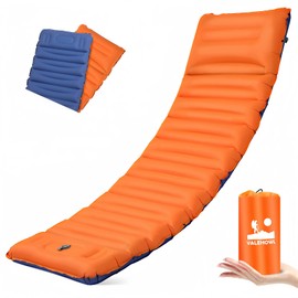 VALEHOWL 4-Inch-Thick Sleeping Pad for Camping, Strong Support Camping Mattress with Built-in Foot Pump, Lightweight Inflatable Sleeping Mat for Backpacking, Hiking, Outdoors