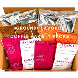 Ground Coffee Variety Packs, Ground Flavored Coffee Sampler Packs, Flavored Assorted Variety Coffee Packs, Flavored Coffee Packets, Individual Coffee Packets Single Serve, (2 Oz Bags, 12 Count)