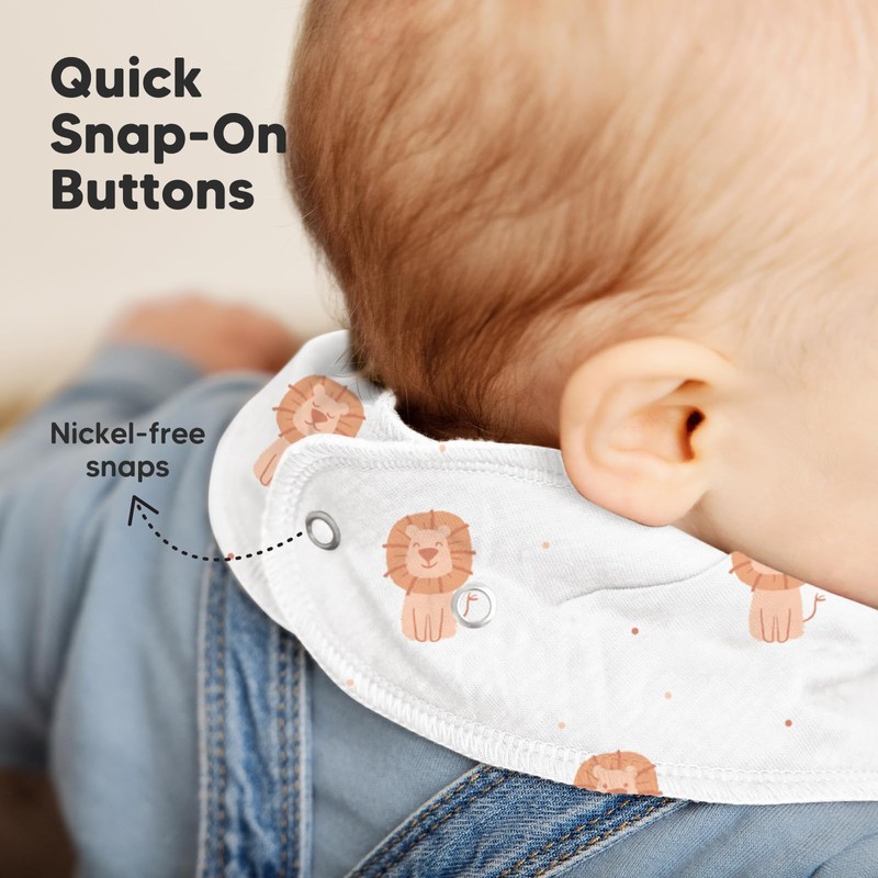 8-Pack Organic Baby Bandana Drool Bibs - Stylish Unisex Bandana