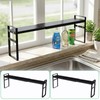 2 Pack Black Expandable Cabinet Shelf Organizer 13.7-23.6" L Stackable