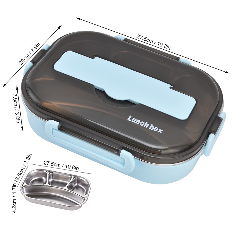 Lunch Box Removable Tray Keep Warm Function Food Grade Plastic