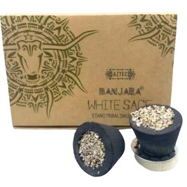Banjara Incense Resin Cups - 6 Cups - Handmade - Made in India (1 Pack, White Sage)