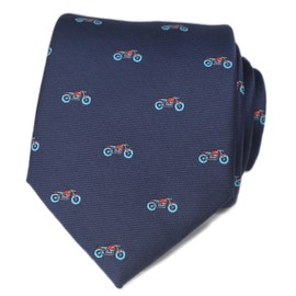 MENDEPOT Vintage Pickup Truck Pattern Necktie With Gift Box Motor Bike Tie Father's Day Birthday Gift Tie (Bike)