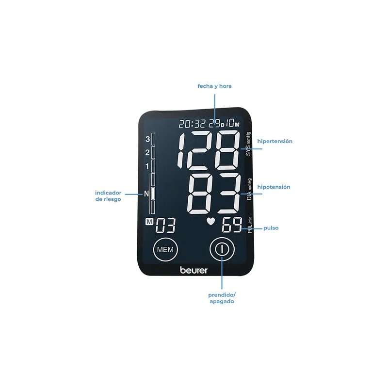 Monitor De Presin Arterial Digital Touch Para Brazo Bm58 Negro