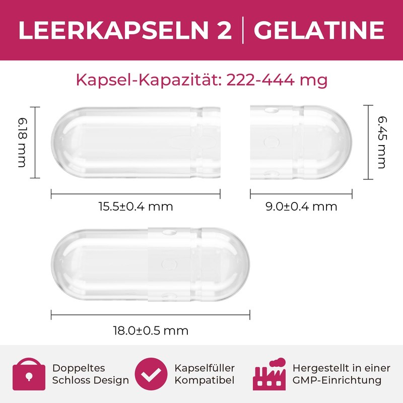 ATLEMISME Empty Gelatin Capsules Size 2-100 Pieces | Empty Capsules