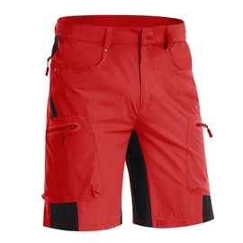 MAGNIVIT Men's Baggy Shorts Elastic Waist Shorts Walking Cargo Shorts Tactical Shorts Loose-Fit Shorts Capri Long Shorts Tomato Red