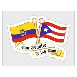 Sticker Puerto Rico & Ecuador Bumber Decal Car Truck Window Laptop Water Bottle United States Love Vinyl 4 inches