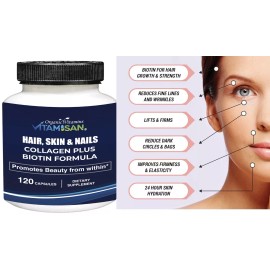 Hair Gain Biotin Hydrolyzed DHT Blocker Hair Growth Vitamins 2500000 Women Men