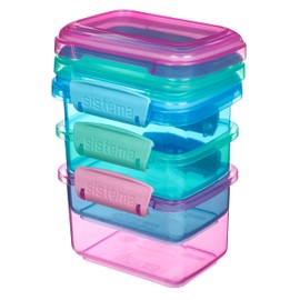 Sistema 3-Piece Food Storage Containers with Lids for Lunch, Meal Prep, and Leftovers, Dishwasher Safe, 1.6-Cup, 13.5oz