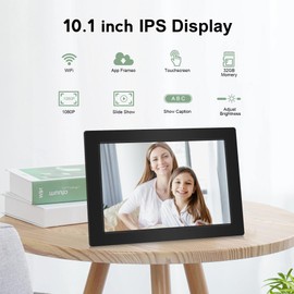 Veidoo 10 inch WiFi Cloud Digital Photo Frame IPS Touch Screen, 32GB Storage, Type C, Smart Home Digital Picture Frame, Easy Setup to Share Photos or Videos via Frameo APP, Gift Guide for Family