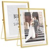WRINGKIT Set of 2 Gold Floating Frame 8x10, Tabletop Photo
