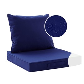 Codi Outdoor Cushions for Patio Furniture 22x22, Waterproof Replacement Deep Seat Cushion for Outside Chair, Couch, Sofa | Washable Removable Cover with Handle & Adjustable Straps, Navy Blue