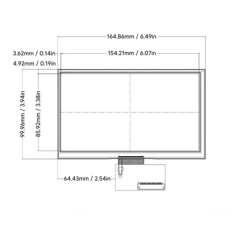 7in BOE LVDS LCD Display Screen 1024x600 Resolution HD Displaying