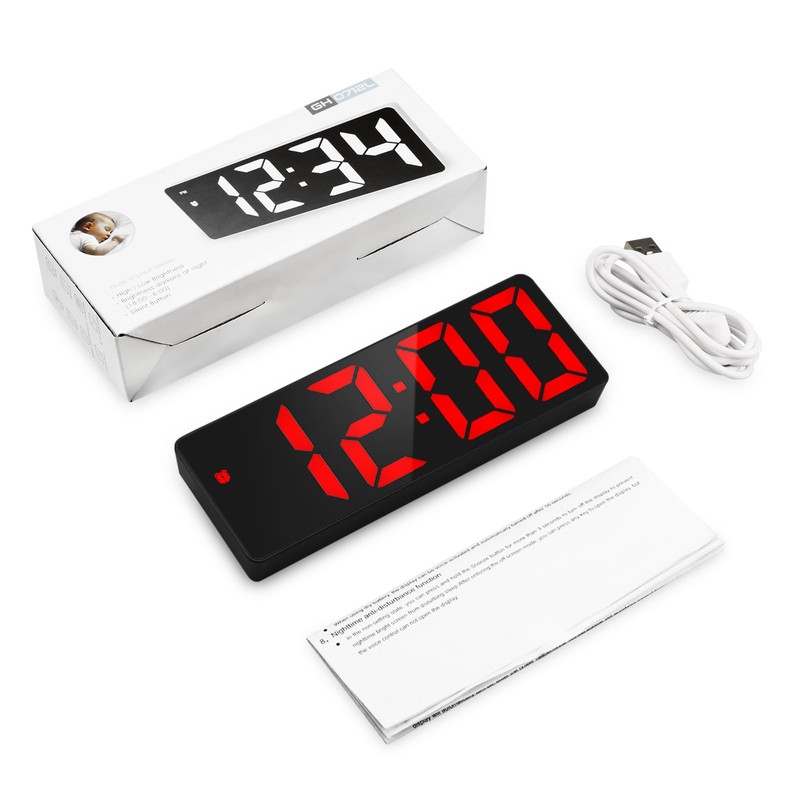 OQIMAX Digital Alarm Clock, Digital Alarm Clock with Large Numbers,