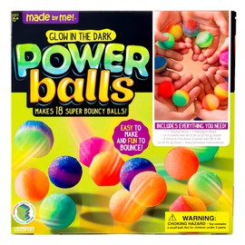 Made By Me Glow The Dark Powerballs by Horizon Group USA, DIY STEM Kit. Make 18 Bouncy Crystal Power Balls, Molds and Instructions Included,Multicolored