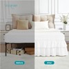 Vocander 2 Layer Bedskirt,White Queen Size Bed Skirt 16 Inch