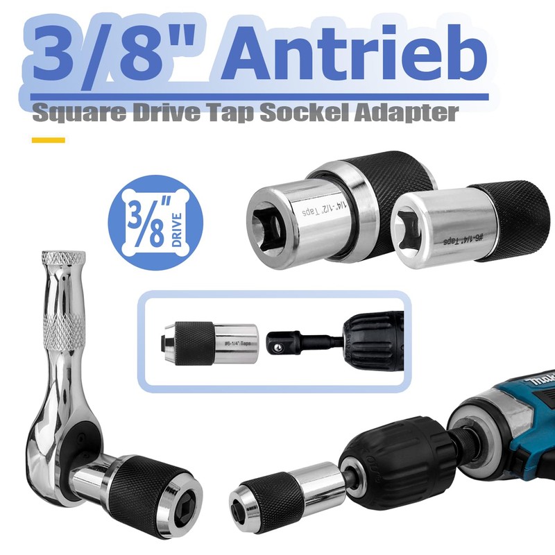 Mesee 2 Pieces Tap Socket Adapter, Adjustable Tap Set, 3/8