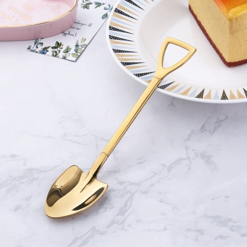 10 Pack Dessert Spoon 6 inch Shovel Shape Stainless Steel