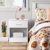 Deuxff Bedside Table,Sofa Table with Metal Handles,Wooden Bedroom Bedside Cabinet