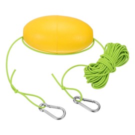PATIKIL 30FT Float Rope Tow Line, Heavy Duty Buoy Ball Float Leash with Stainless Steel Hook Drift Rope Marker Buoy Float Rope for Fishing Drift Jet-Ski Kayak Boat Accessories, Green