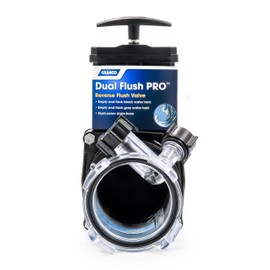Camco Dual Flush Pro Camper/RV Holding Tank Rinser - Features 3-Inch Gate Valve & Reverse Flush Valve - Empties & Flushes RV Black Water Tanks and RV Sewer Hose (39062)