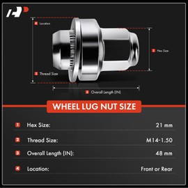 A-Premium M14-1.50 Wheel Lug Nuts Compatible with Lexus LS460 2007-2017 LC500 LC500h 2018-2020 LS600h 2008-2016 Front or Rear 10-PC Set
