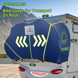 EPCPSHADES Bike Cover for Transport on Rack, Outdoor 2 Bicycle Covers Storage, 600D Oxford Bicycle Cover Waterproof, Dust, Windproof, Rain, UV.