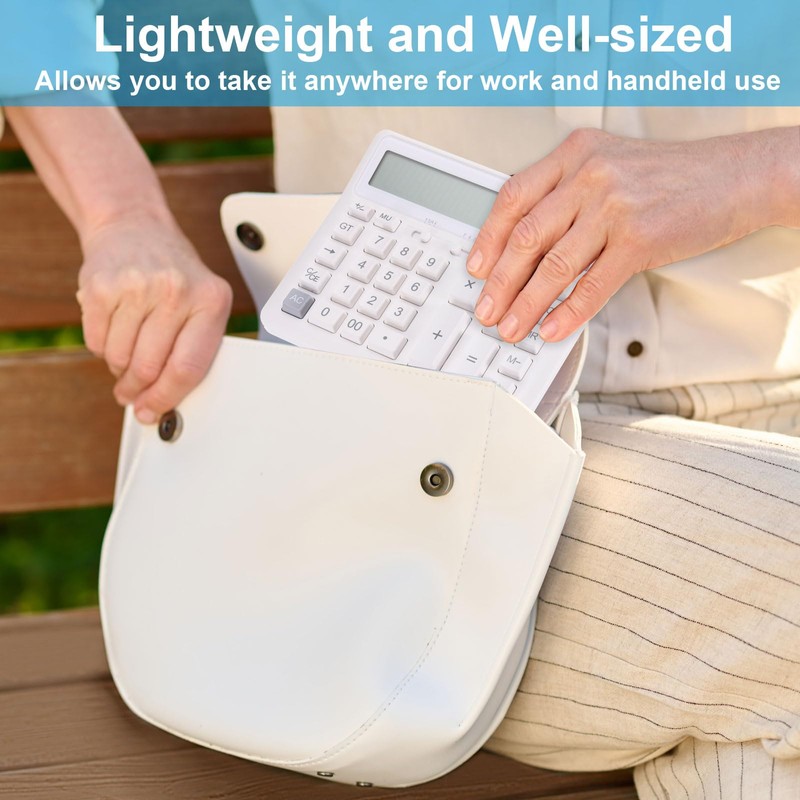 PATIKIL Desk Calculator, Solar Battery Dual Powered 12 Digit Large