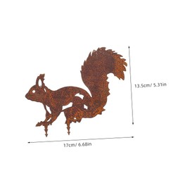 Gatuida 52G Outdoor Squirrel Stake Decorative Garden Animal Sign Durable Iron Decor for Lawn and Backyard Weather Resistant Garden Ornament