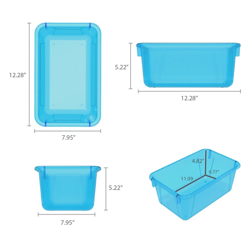 Storex Small Cubby Bins – Plastic Storage Containers for Classroom,