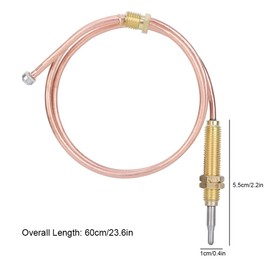 Gas Thermocouple Set, Gas Assembly with M8*1 Tip and Nut, Gas Burner Thermocouple Probe for Fireplace BBQ Grill Accessories