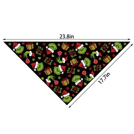 Christmas Dog Bandana Merry Christmas Triangle Bibs Dog Scarf Adjustable Accessories for Small Medium Dogs Cats Pets