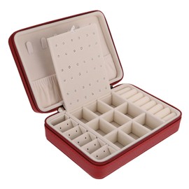 PACKOVE Portable Jewelry Organizer Case with Construction Multi-compartment Storage for Rings Earrings Necklaces Travel and Home Use for Women Suitable for Bedroom Vanity Party and