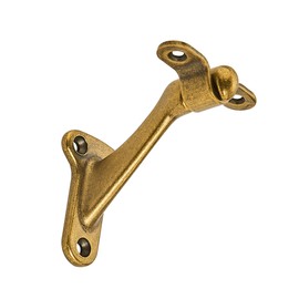 khtumeware 6 Pack 3 Inch Antique Brass Hand Rail Bracket Heavy Duty Hardware for Stairways, Home or Office Vintage Stair Support Handrail Brackets