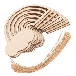 Operitacx 30pcs Unfinished Rainbow Wooden Slices for DIY Crafts Natural Wood Cutouts for Boy Girl Painting Creative Projects and Home Decoration