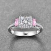 BONLAVIE Women's Wedding Engagement Rings April Birthstone Princess Cut White