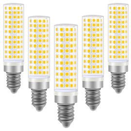 DAPSHU E12 LED Light Bulbs 100W Equivalent Candelabra Bulb 3000K Warm White,1000LM T6 C7 10W Ceil Fan for Chandelier Pack of 5