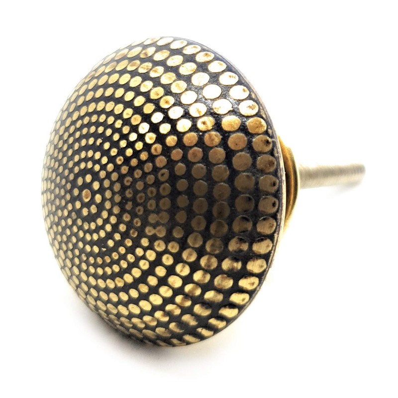 French Furniture Fittings Antiqued Brass DIMPLE KNOBS - Set of