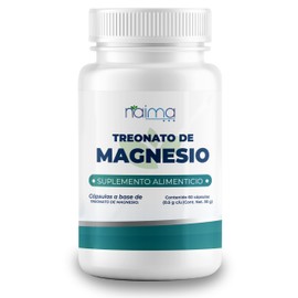 NAIMA Treonato de Magnesio 60 Cápsulas | Suplemento Alimenticio | Ingredientes Naturales | Puro, Alta Absorción | Energía y Bienestar General | Sin Aditivos
