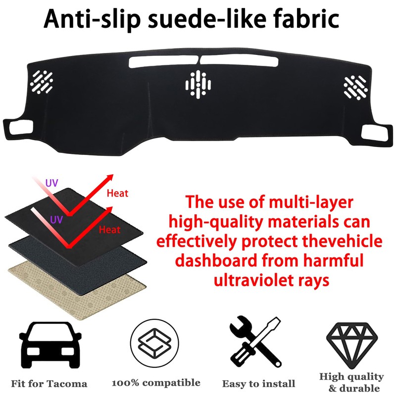 LOCOY Dash Cover Mat for Toyota Tacoma Accessories 2024 2025