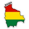 Squiddy Bolivia Map with Flag - Vinyl Sticker for Car, Laptop, Notebook - 5"