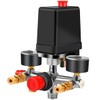 90-120PSI Air Compressor Pressure Switch Manifold Regulator Gauges Air Compressor