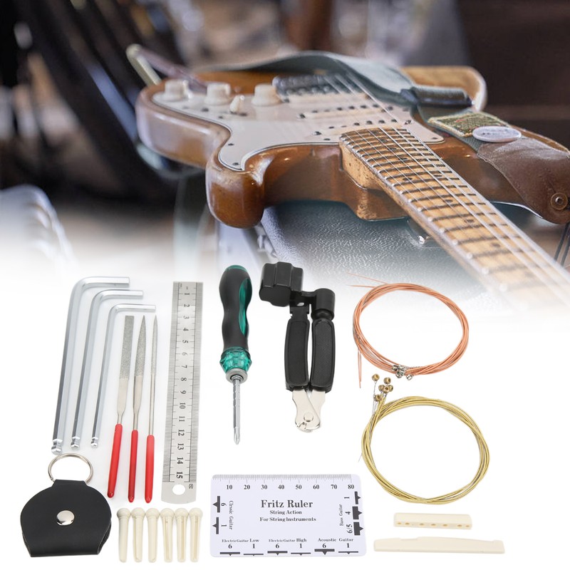 Guitar Repairing Tools Kit Guitars Maintenance Tool Kits with Strings