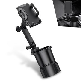 Downhill 1 PC Car Cup Holder, 2 in 1 Car Phone Holder Mount, in-car Anti-Vibration Stands Expander, 360° Rotating Cup Holder Phone Mount, Suitable for Most Cars, Trucks and SUVs (Black)